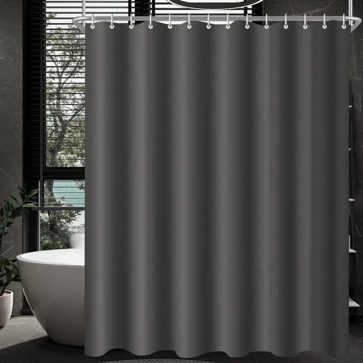 Duschvorhang 260x200cm Polyester Antischimmel Dunkelgrau 260 x 200 cm