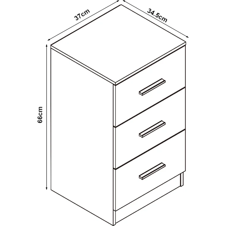 Nachttisch Aurdal 2er Set 66x37x34,5 cm Weiß, hochglänzend [en. casa] – Bild 4