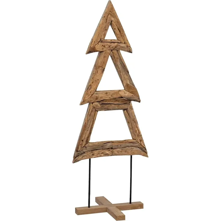 vidaXL Weihnachtsbaum mit Ständer Braun 90 cm Massivholz Teak 42017926