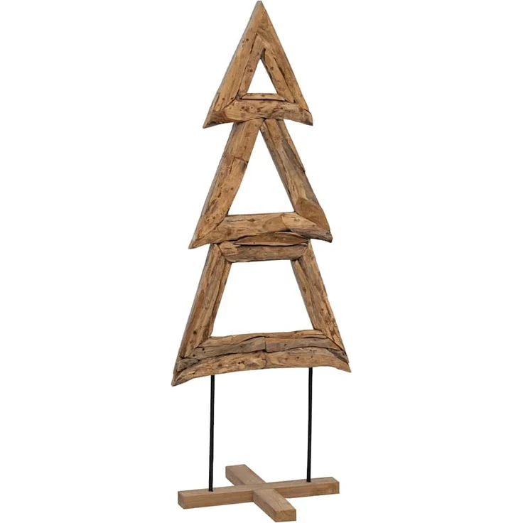 vidaXL Weihnachtsbaum mit Ständer Braun 90 cm Massivholz Teak 42017926 – Bild 1