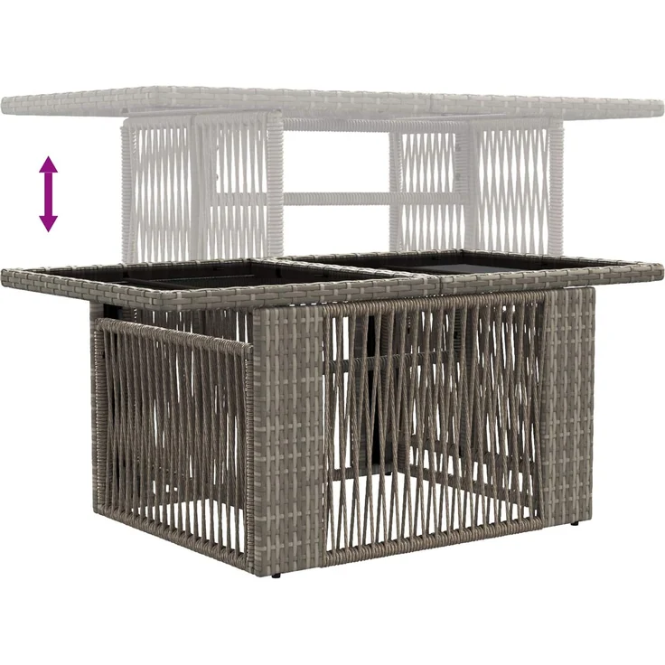 vidaXL Gartensofa-set 7 stk. Grau 100 x 55 x 73 cm Poly-Rattan 3436424 – Bild 8