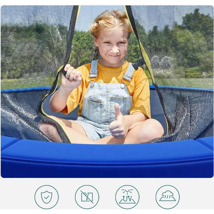 SONGMICS Trampolin Randabdeckung, 100% UV-beständig, Reißfest, PVC, Blau, 305,0 cm – Bild 4