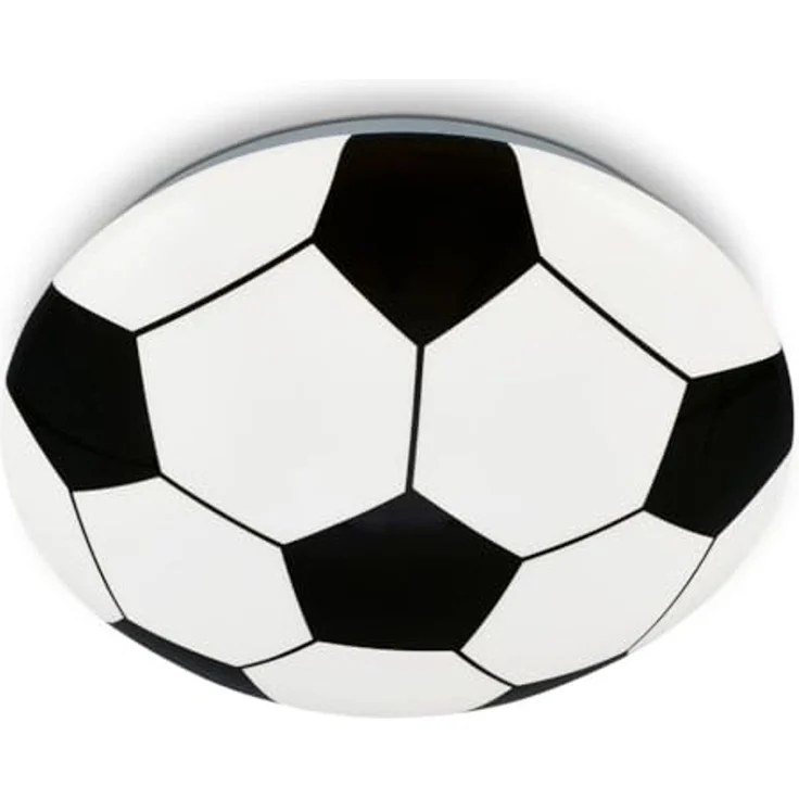BRILONER - LED Deckenlampe mit Fußballmotiv, neutralweiße Lichtfarbe, 12 Watt, 1300 Lumen, Lampe Fußball, Deckenleuchte, Wohnzimmerlampe, Kinderzimmer, Jugendzimmer, 27,5x6,5 cm, Schwarz-Weiß – Bild 1