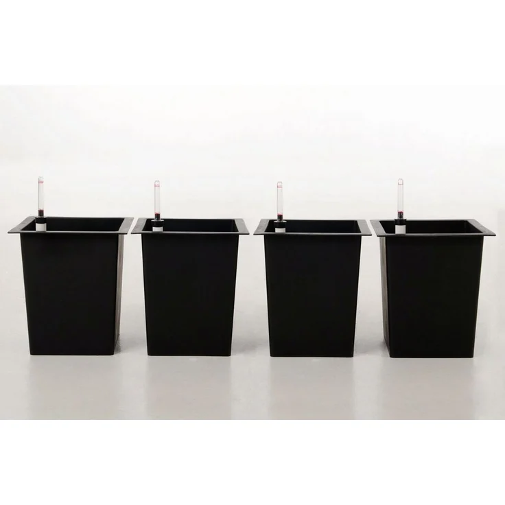 VIVANNO Pflanzeinsatz Kunststoff EINSATZ Bewässerung Konisch - Schwarz Matt (Set, 4 St), 29x29x32 cm – Bild 2
