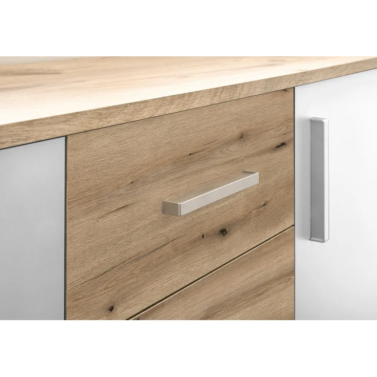 Kommode >BC 1040< 2 Türen, 2 Schubladen, eiche rustica Dekor / weiß - 80x84x35cm (BxHxT) – Bild 7