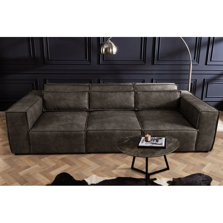 riess-ambiente 3-Sitzer BOSSA NOVA 260cm antik dunkelgrau, Einzelartikel 1 Teile, Wohnzimmer · Microfaser · inkl. Kissen · Modern Design – Bild 2