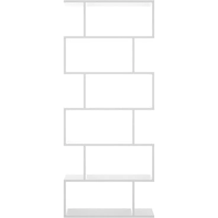 Dmora - Misma Bücherregal, Mehrzweck-Büroregal, Bücherregal mit 5 Regalen, 80x25h190 cm, Weiß – Bild 5