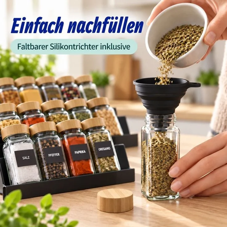 Relaxdays Gewürzregal Schublade 24 Gläser – Bild 3