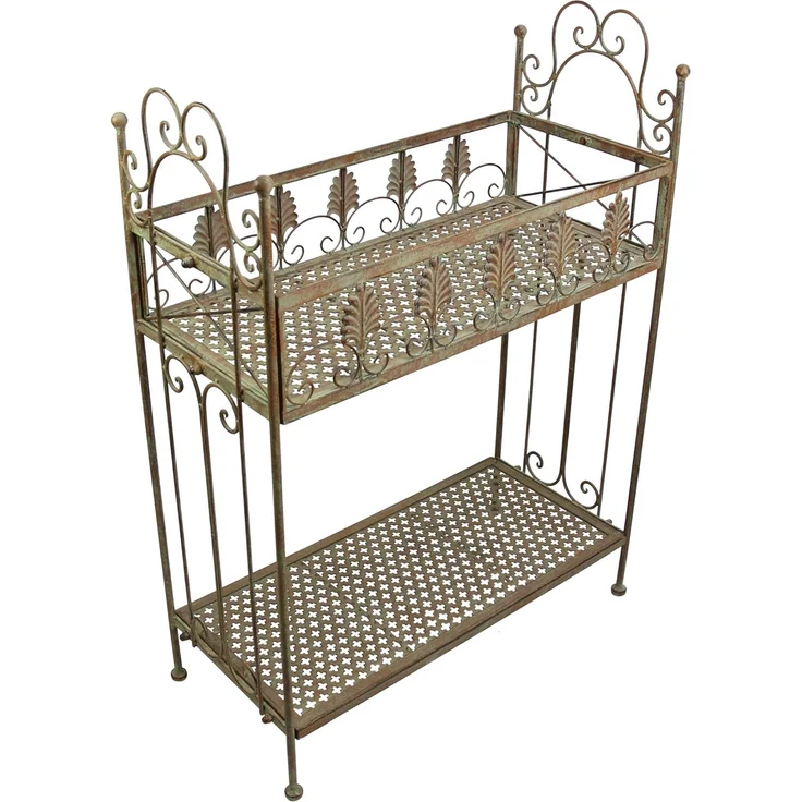 Regal "Antik" Gartenregal Allzweckregal Ablageregal Pflanzregal Metall Regal – Bild 5