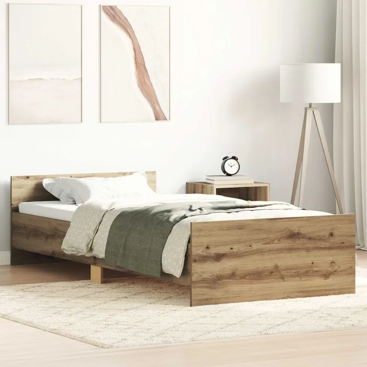 vidaXL Bettgestell mit Kopfteil Artisan-Eiche 80 x 200 cm 8009034