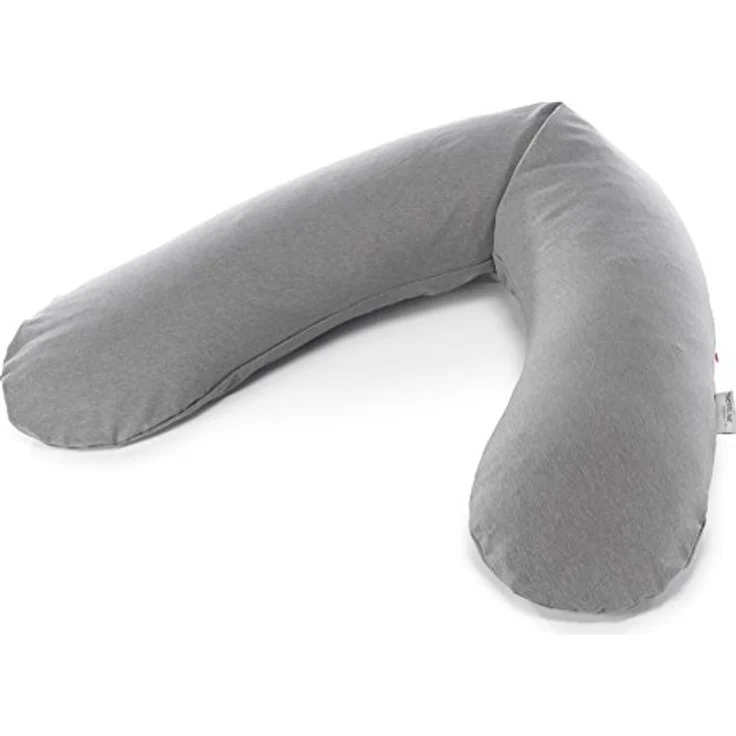Theraline Ersatzbezug für Stillkissen Das Original, Bamboo 190 cm, Melange Mittelgrau, pflegeleicht und waschmaschinengeeignet – Bild 1
