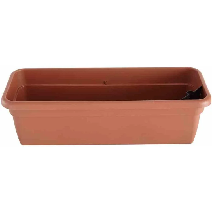 Bewässerungskasten 100 x 21,6 x 17,5 cm, terracotta mit Einsatz und Wasserstandsanzeiger – Bild 1