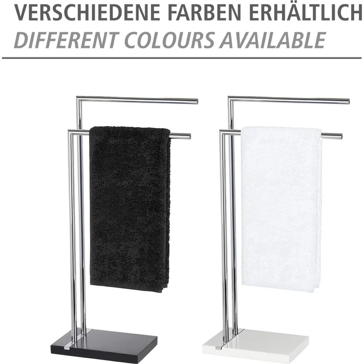 WENKO NOBLE Handtuchhalter, Weiß, mit 2 Armen, stehend – Bild 5