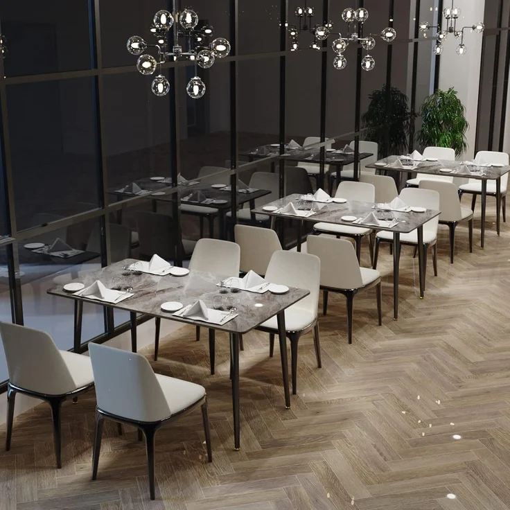 FATIVO Esstisch Esszimmertisch Sinterstein Kchentisch Brotisch 120x70x76 cm Restaurant Luxus Grau – Bild 3