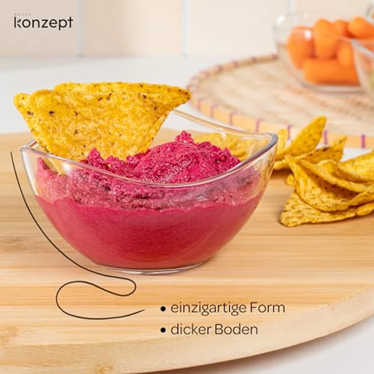 KONZEPT Salatschüssel Glas klein 6/12er Set – 310 ml, stapelbare, Salatschälchen, (12-tlg), ideal als Müslischalen, Servierschalen, Snackschalen, Dessertschalen – Bild 5