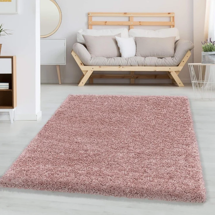 Carpetsale24 Shaggy Hochflor Teppich Läufer Flur 80x250 cm Rosa - Modern Flauschiger Teppich Extra Weich, Pflegeleicht und Einfarbig - Ideal als Teppich für Küche, Schlafzimmer und Esszimmer – Bild 1