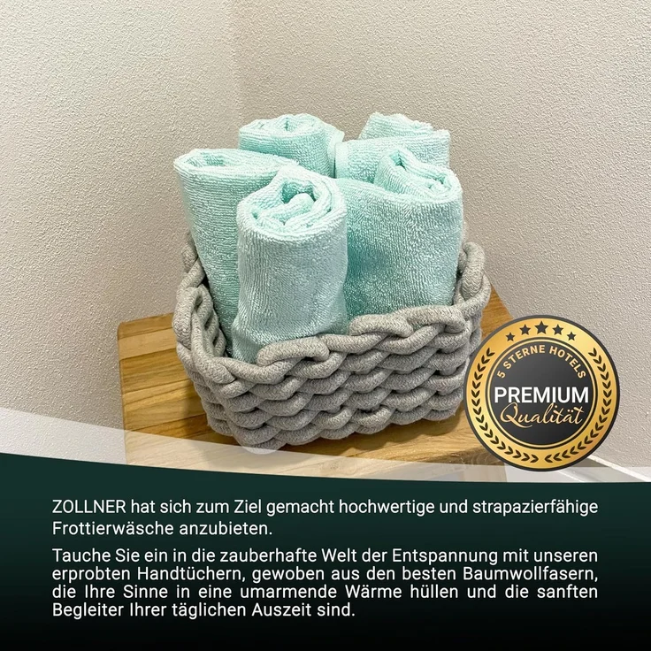 ZOLLNER Gästehandtücher, Walkfrottier (10-St), 30 x 50 cm, 100% Baumwolle, alle Farben bis 95°C waschbar – Bild 5