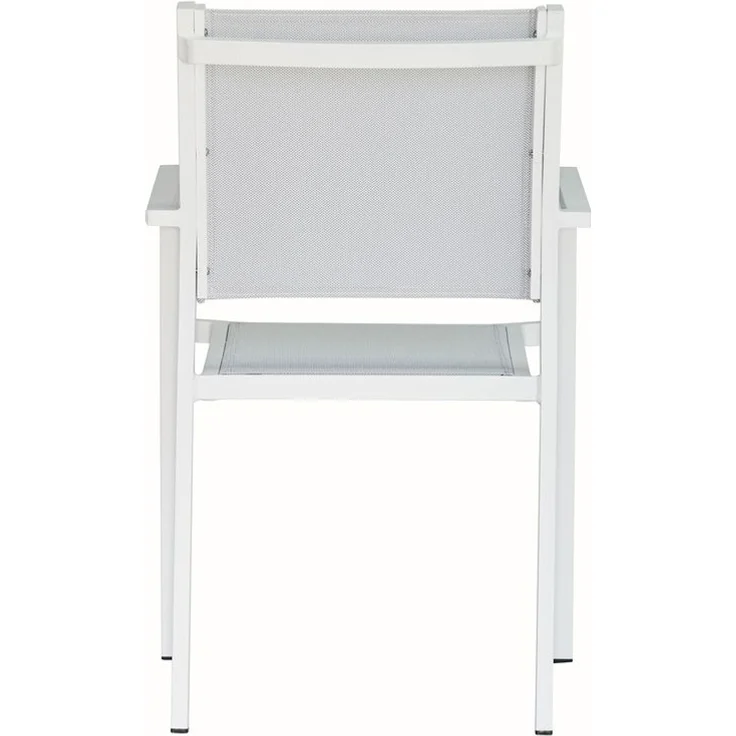 Stapelsessel Aria Aluminium und Textilene, Weiß / Silbergrau – Bild 1