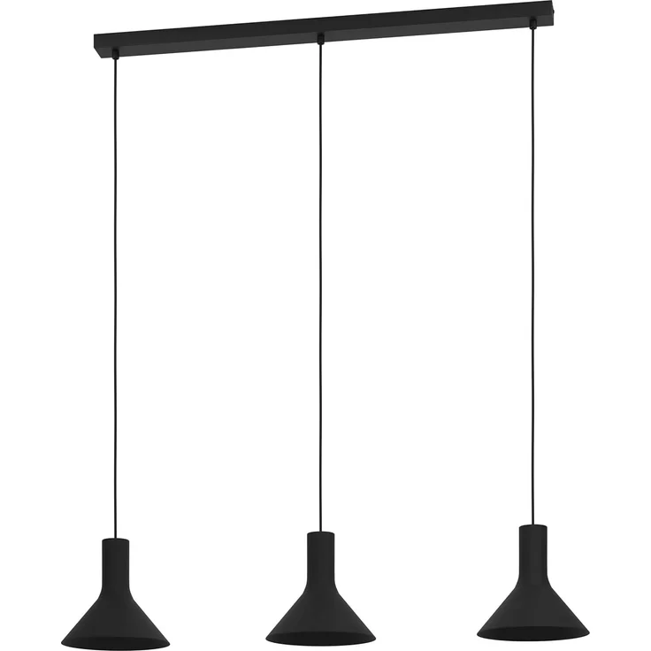 EGLO Hängelampe Morescana 3-flammig - Pendelleuchte Esszimmer Schwarz, Esszimmerlampe Metall, Hängeleuchte Nordic Design, E27 Fassung, höhenverstellbar – Bild 1
