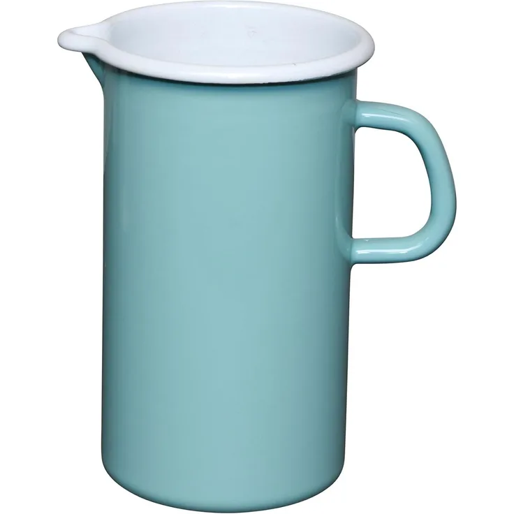 RIESS 0836-109 Emaillekrug 1,5 L, Nature Green - Light, H 19 cm / Emaille Krug
