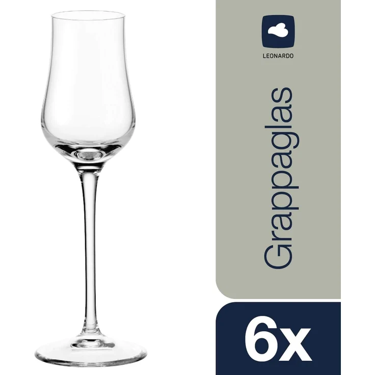 LEONARDO Grappaglas CIAO+, 6-tlg, Kristallglas, 85 ml, 6-teilig – Bild 2
