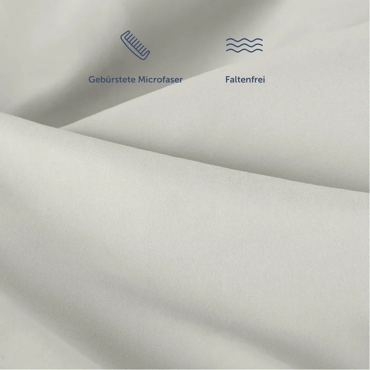 Blumtal® Spannbettlaken 90x200 cm 2er Pack - Spannbettlaken Microfaser - Oekotext zertifizierte Bettlaken 90x200 cm 2er Set - Spannbetttuch 90x200 cm - Bettbezug 90x200 cm / Laken - Moonlight Grey-Grau – Bild 4