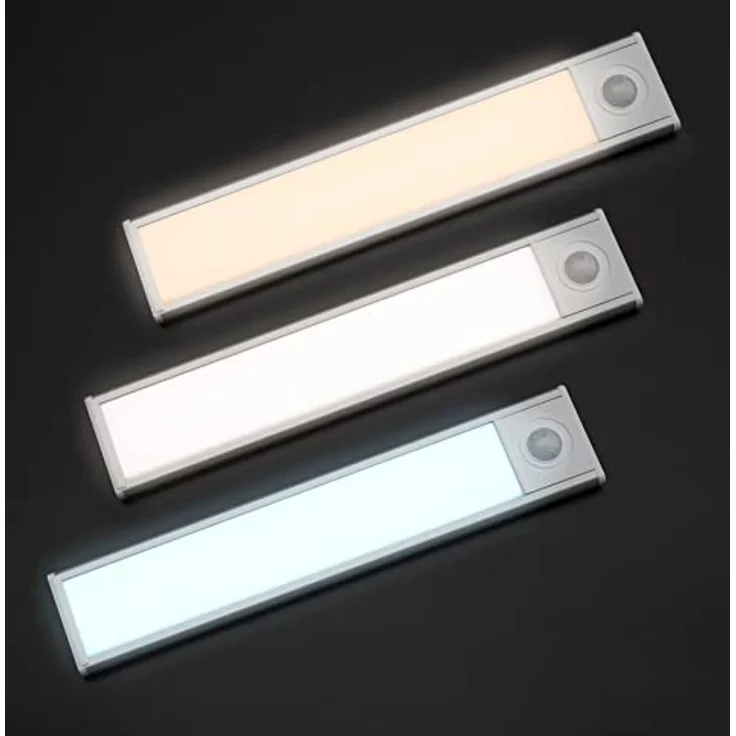 PRECORN Unterschrankleuchte 3er Set LED Schranklicht Lichtleiste 20cm USB-C wiederaufladbar silber – Bild 6