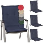 Beautissu 4er Set Niederlehner Auflage Loft NL 100 x 50 x 6 cm Dunkelblau