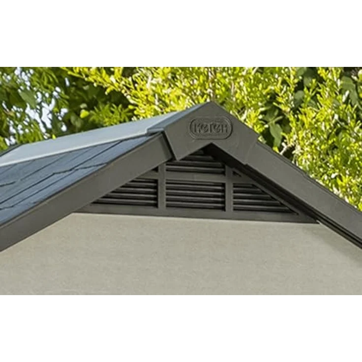 Keter Gerätehaus Oakland Gartenhaus Geräteschuppen 210 x 124,8 x 253cm Holzoptik – Bild 7