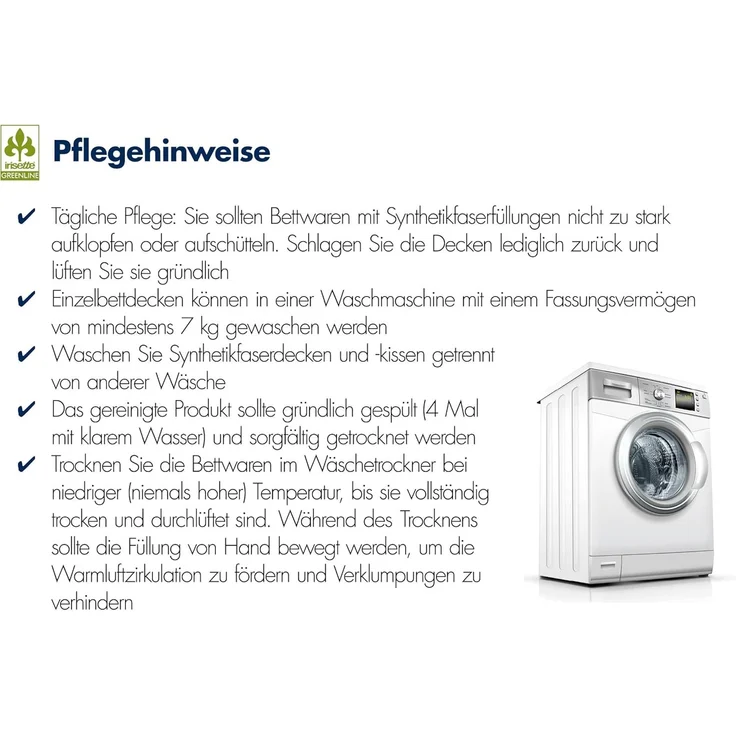 Irisette Greenline Kissen Cyclafill ECO Hohlfaserkügelchen weiß Größe 80x80 cm – Bild 4