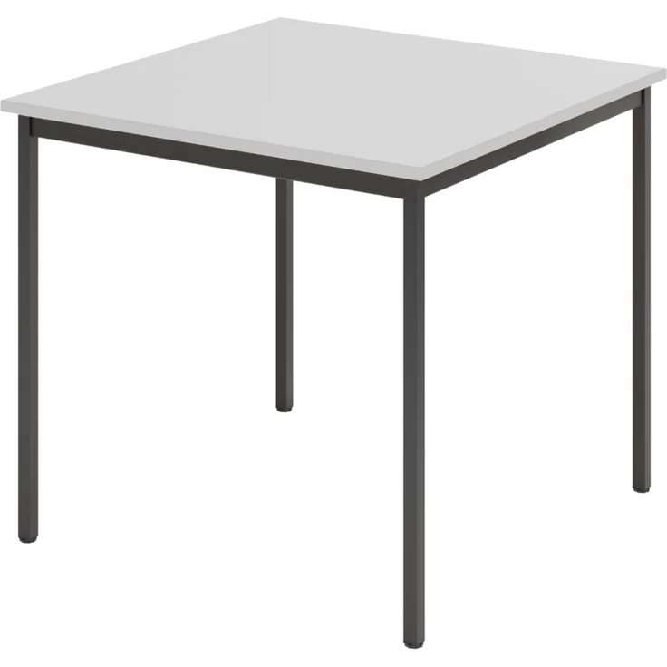 bümö Tisch klein, Multifunktionstisch, 80 x 80 cm in Grau/Schwarz - Beistelltisch, Bistrotisch, Esstisch, Pausentisch, Mehrzwecktisch Tischsystem für Warteraum, Pausenraum & Co, VS08-5-D – Bild 1