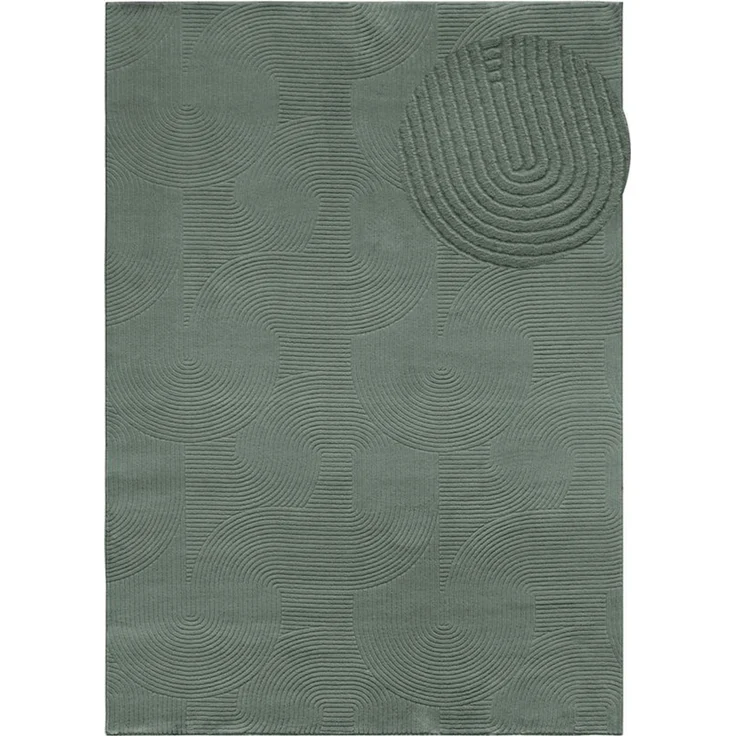 TaraCarpet Teppich TaraCarpet Homestyle 390 Wellen, rechteckig, Höhe: 10 mm, Felloptik hoch-tief weich waschbar Welle hellgrün 50x80 – Bild 2