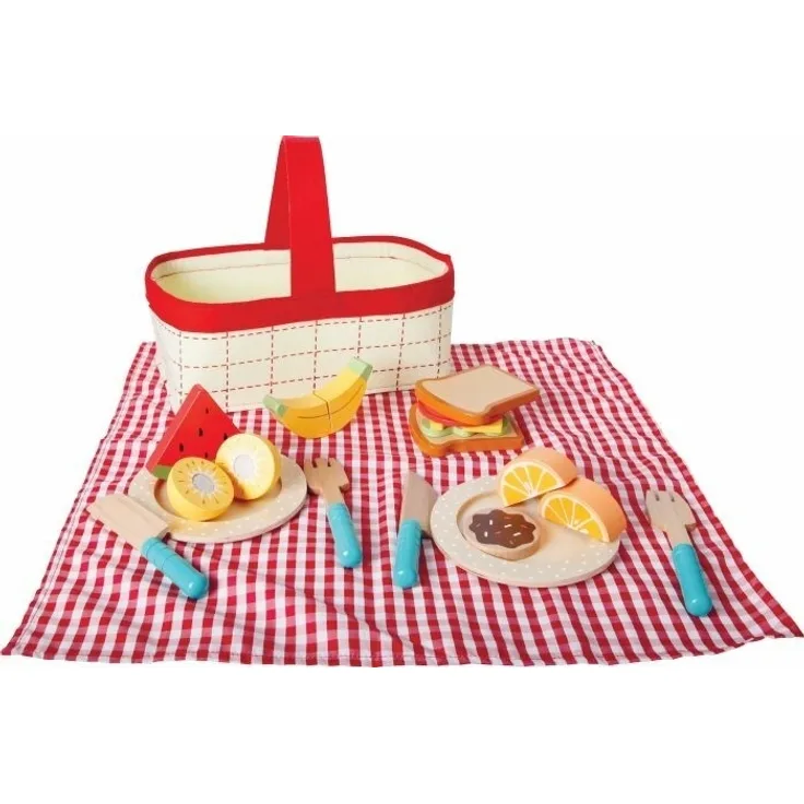 VEDES Großhandel GmbH - Ware SpielMaus Küche Picknick Korb, 18 Teile