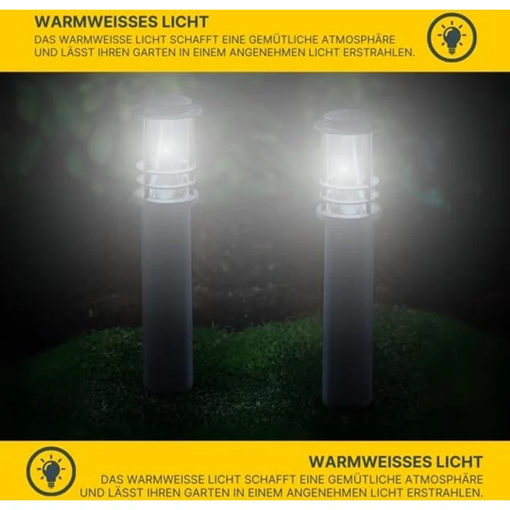 MeLiTec 2er Set LED Gartenleuchten GL13 rund, anthrazit – Bild 2