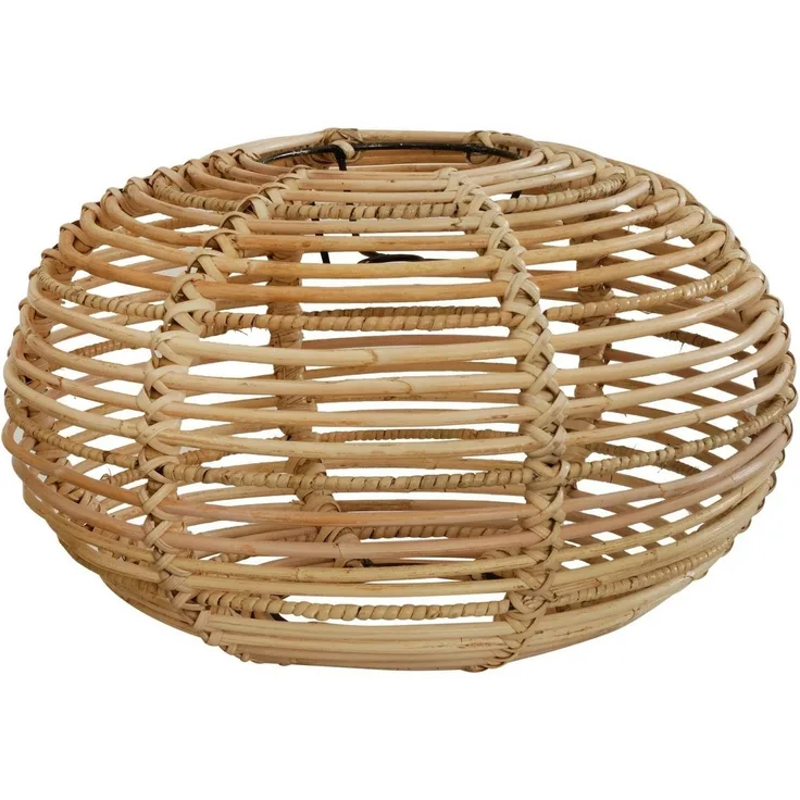 Krines Home Lampenschirm Lampenschirm Retro echtes Rattan Gestäbter Design Hängelampen Ø40cm, ohne Fassung Schirm für Deckenlampen Deckenleuchten