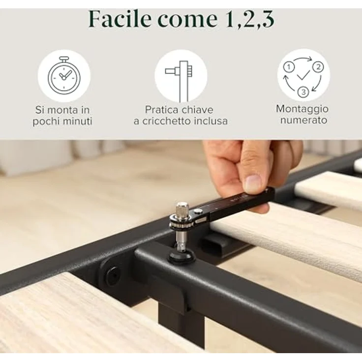 Zinus EU-SSBF-7K Low Profile Bed Frame, Metal/Wood, Single – Bild 5