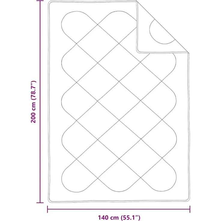 vidaXL Bettdecke Weiß 200 x 155 x 4 cm Polyester 42007758 – Bild 9