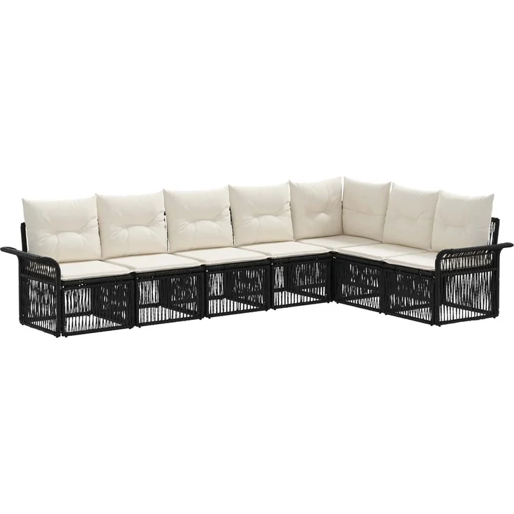 vidaXL Gartensofa-set 7 stk. 7-Sitzer Schwarz Poly-Rattan 3434839 – Bild 2