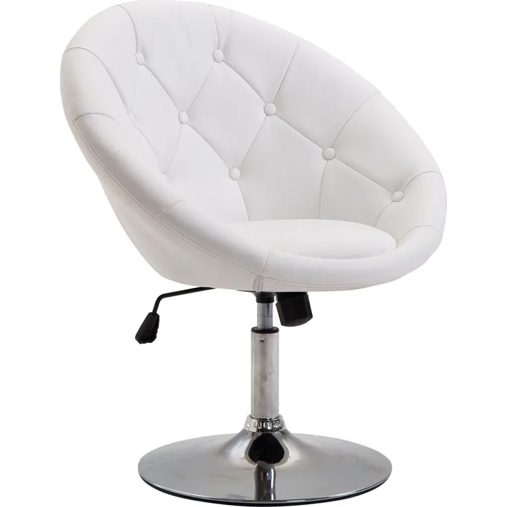 MELAYR, Sessel Wohnzimmer Loungesessel Relaxsessel mit Stahlbasis Lesesessel aus Kunstleder, 71 x 59 x 90 cm, Weiß