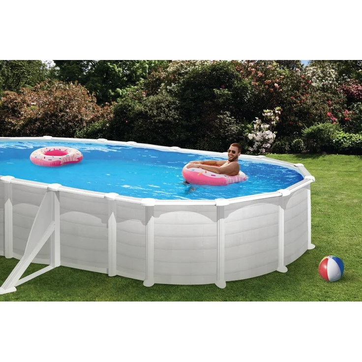 SwimFun Stahlwandpool oval L610 × B375 × H132 cm – Familienpool Komplett-Set – Bild 3