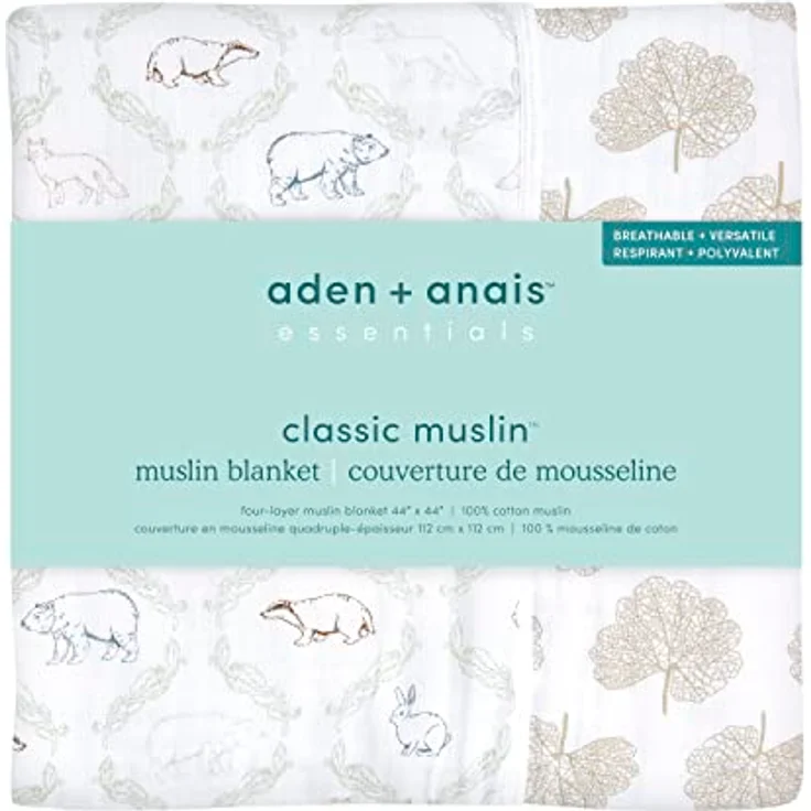 aden + anais™ Essentials Baumwoll-Musselin-Decke Harmony-Folk Forest – Bild 3