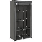 Songmics XL Stoffschrank mit 2 Kleiderstange, faltbar, 88 x 45 x 170 cm, Grau