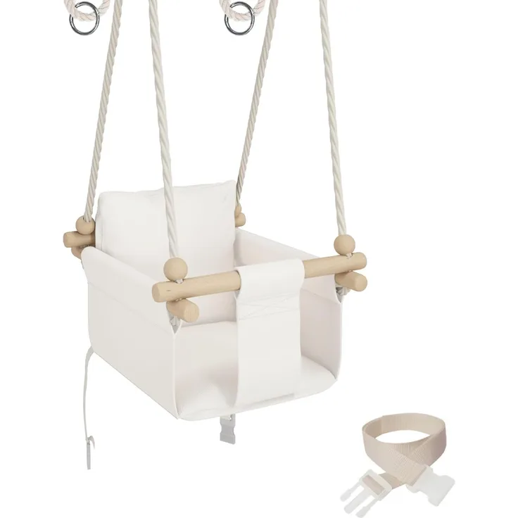MAMOI® Schaukel | Babyschaukel | Schaukel indoor Kinder | Holzschaukel Baby | Kinderschaukel Holz | Indoor Babyschaukel | Indoor Schaukel + SICHERHEITSGURT | CE | 100% ECO | Made in EU