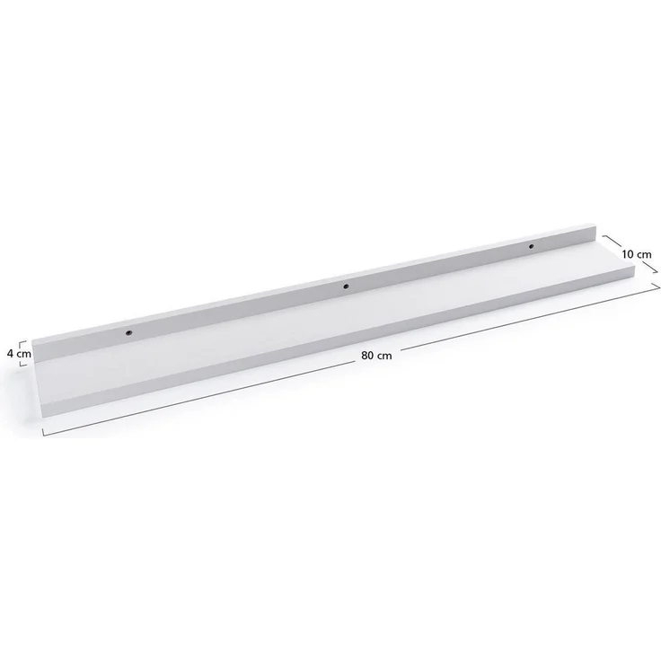 Home4You Wandregal Bilderleiste, Weiß Matt, PVC, MDF, B 80 x H 10 x T 4 cm – Bild 4