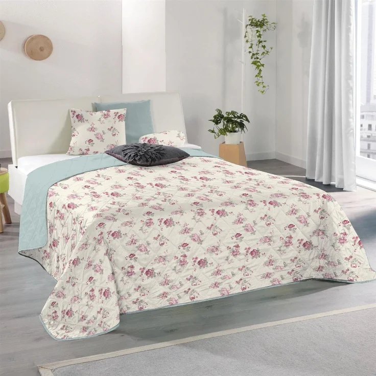 Tages-Decke XXL (220x240 cm) mit wattierter Zwischenlage, in verschiedenen gesteppten Patchwork Designs, Überwurf Steppbett (Living) – Bild 3