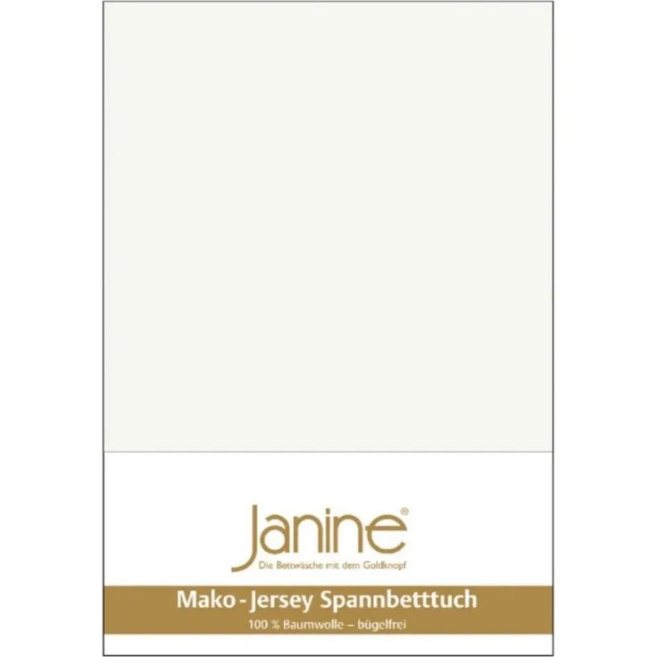 Janine Mako Jersey Spannbetttuch Bettlaken 140-160x200 cm OVP 5007 09 ecru
