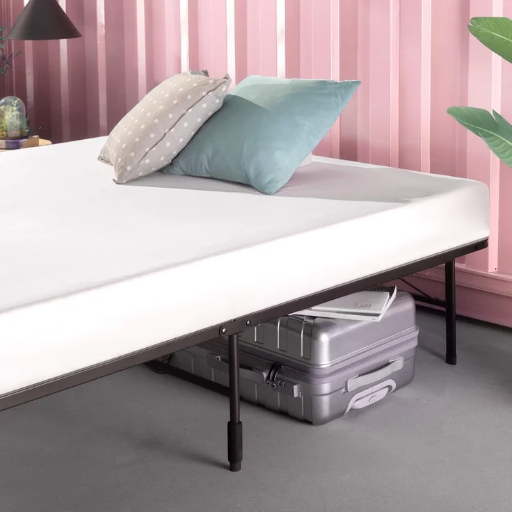 Zinus SmartBase Klappbett 90x190 cm - Höhe 35 cm - Ideal für EIN Gästebett - Mit Stauraum unter dem Bett - Metallbett - Schwarz – Bild 3
