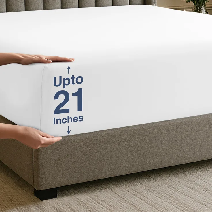 Utopia Bettwäsche-Spannbetttuch mit extra hohem Steg von ca. 53 cm, weiche Mikrofaser, schrumpft Nicht, farbecht und pflegeleicht, 1 Stück, weiß