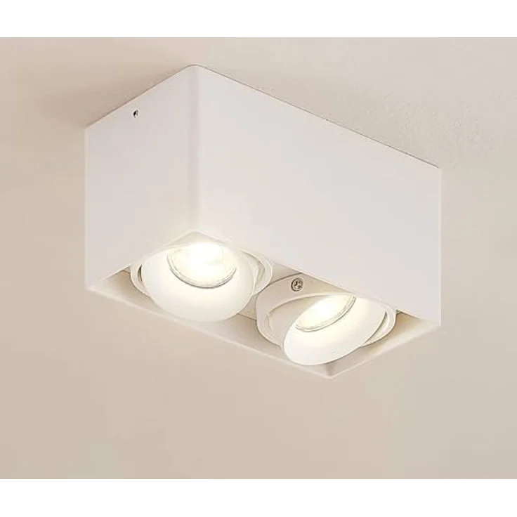 Arcchio Deckenlampe Kubika, moderne 2-flammige Deckenleuchte in Weiß aus Aluminium mit GU10 Fassung, ideal für Flur und Wohnräume – Bild 2