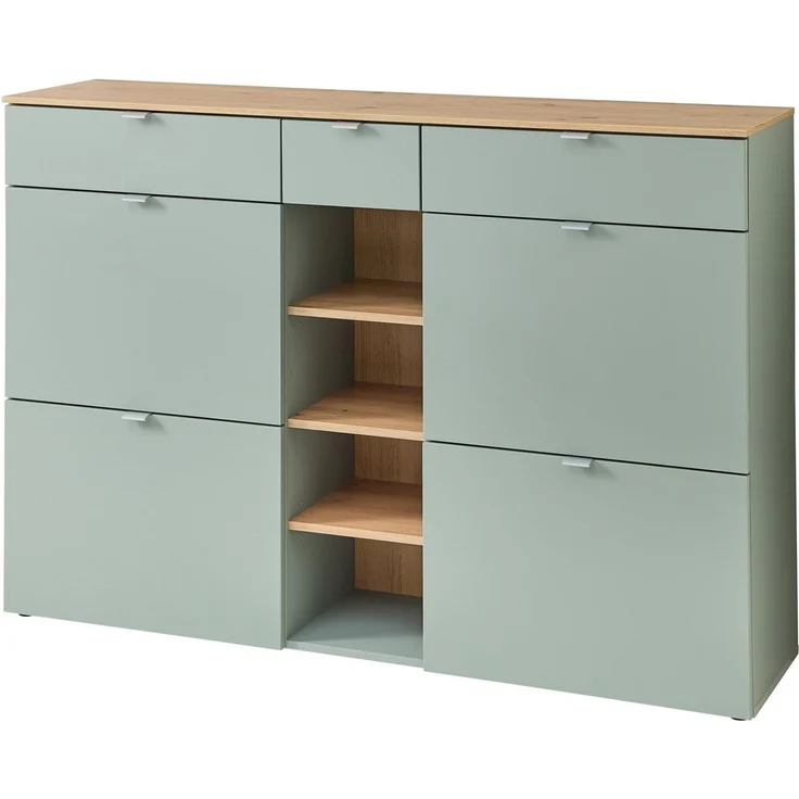 freiraum Schuhschrank Bari in Schilfgrün matt, MDF, Spannplatte - 148 x 103 x 38 cm (BxHxT) – Bild 2